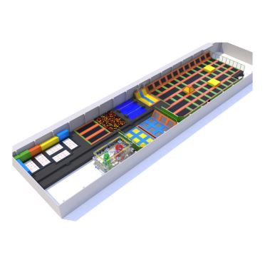 Rektangulær indendørs trampolinpark